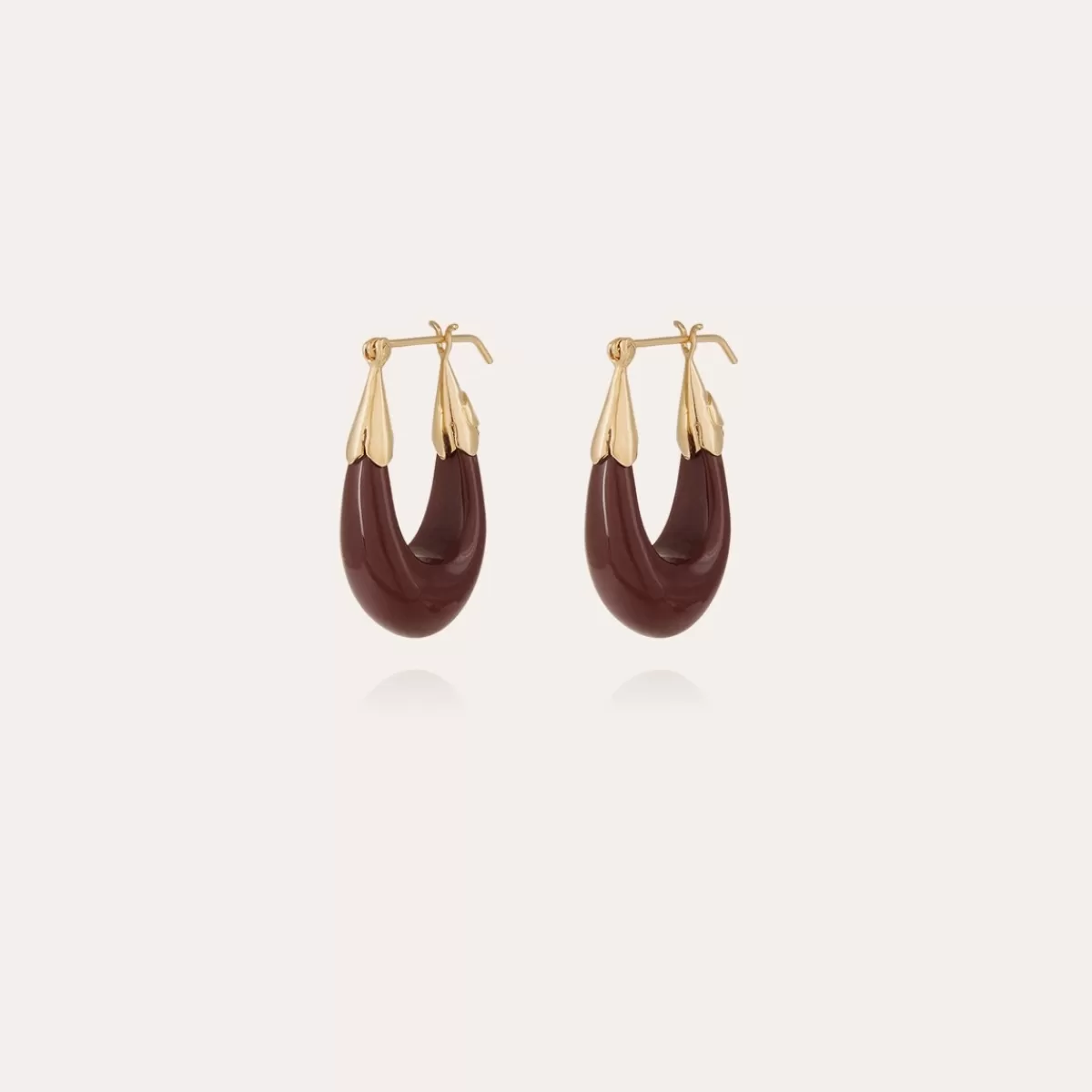 Gas Bijoux Boucles d'oreilles Écume petit modèle acétate dorées - Pourpre Store