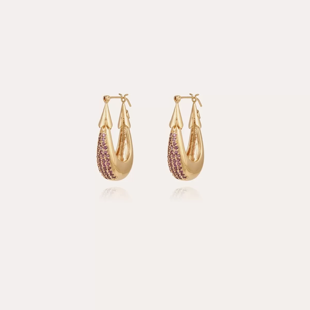Gas Bijoux Boucles d'oreilles Écume petit modèle dorées - - Capsule Les Précieux Améthyste Online