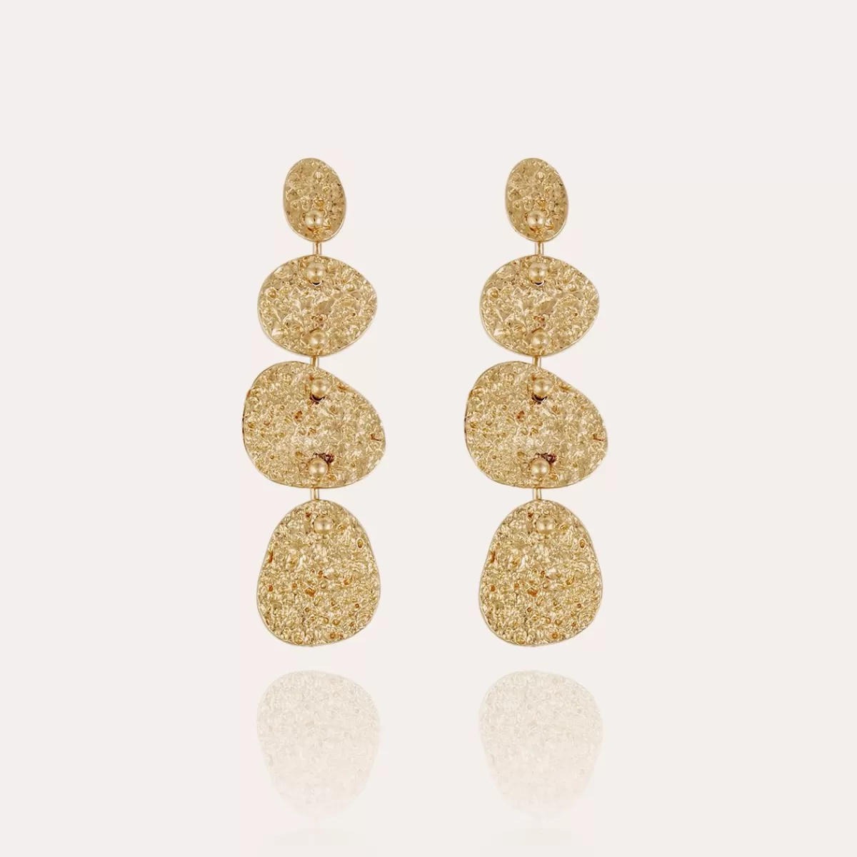 Gas Bijoux Boucles d'oreilles Eclipse 4 rangs dorées Outlet
