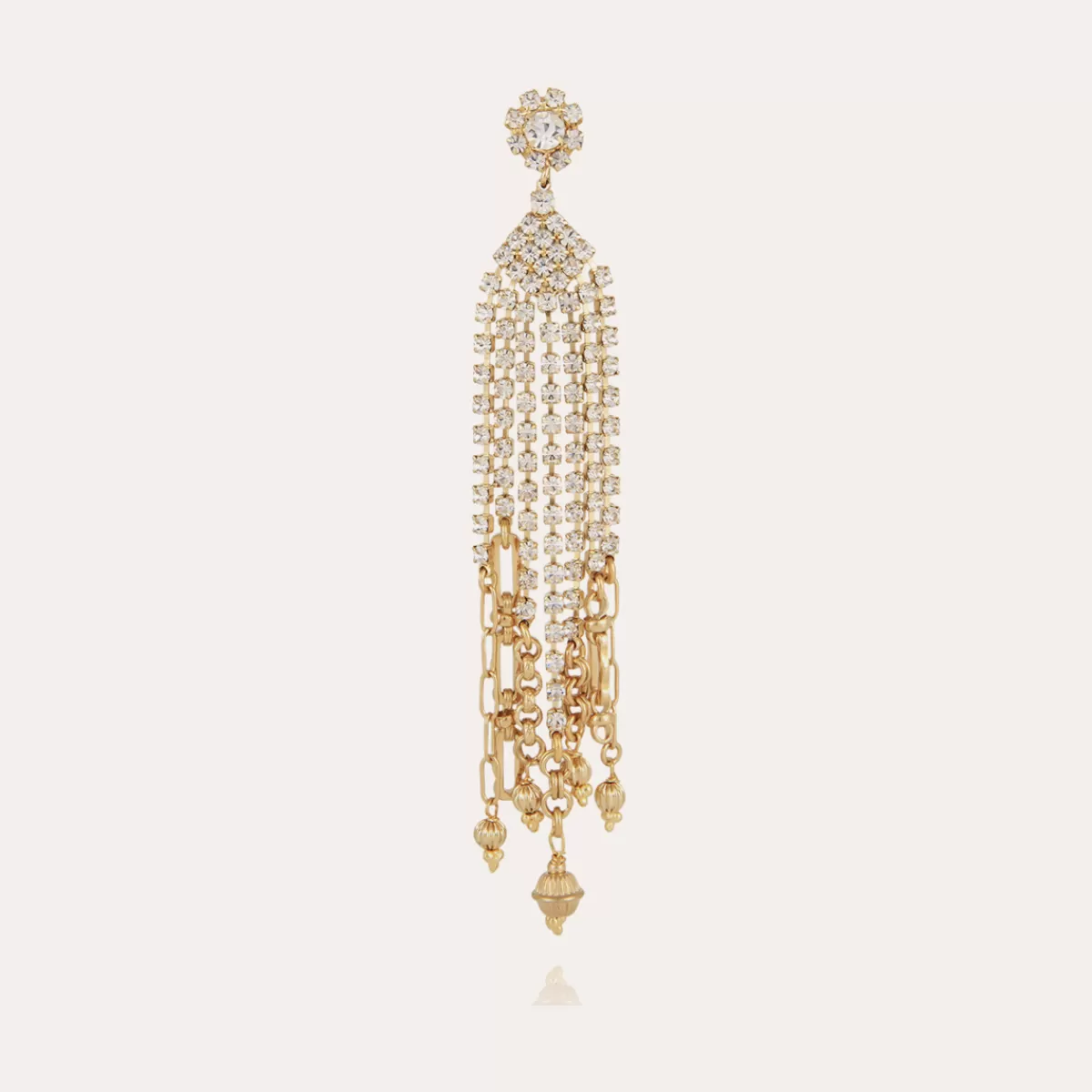 Gas Bijoux Boucles d'oreilles Grace strass dorées Cristal Best