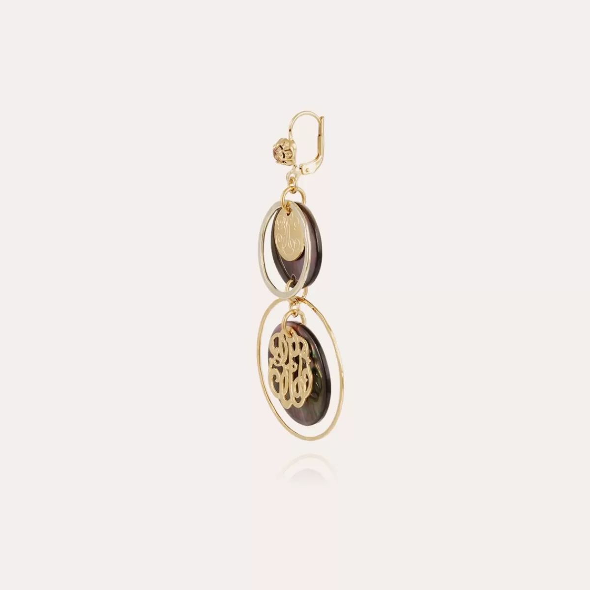 Gas Bijoux Boucles d'oreilles Idylle petit modèle dorées Nacre blanche Cheap
