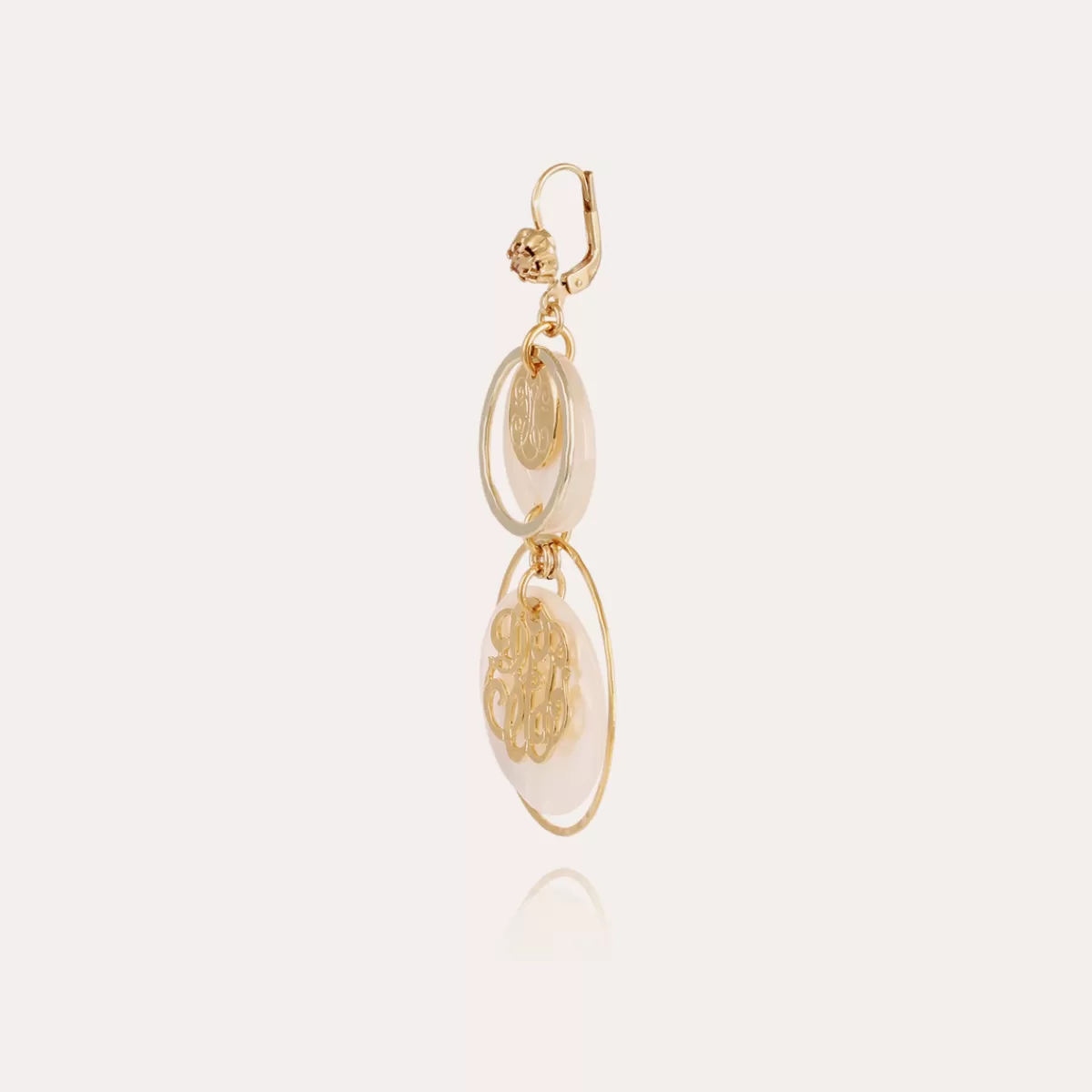Gas Bijoux Boucles d'oreilles Idylle petit modèle dorées - Nacre blanche Hot