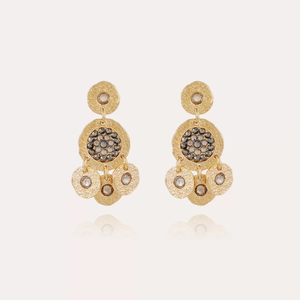 Gas Bijoux Boucles d'oreilles Illusion strass dorées Cristal Online