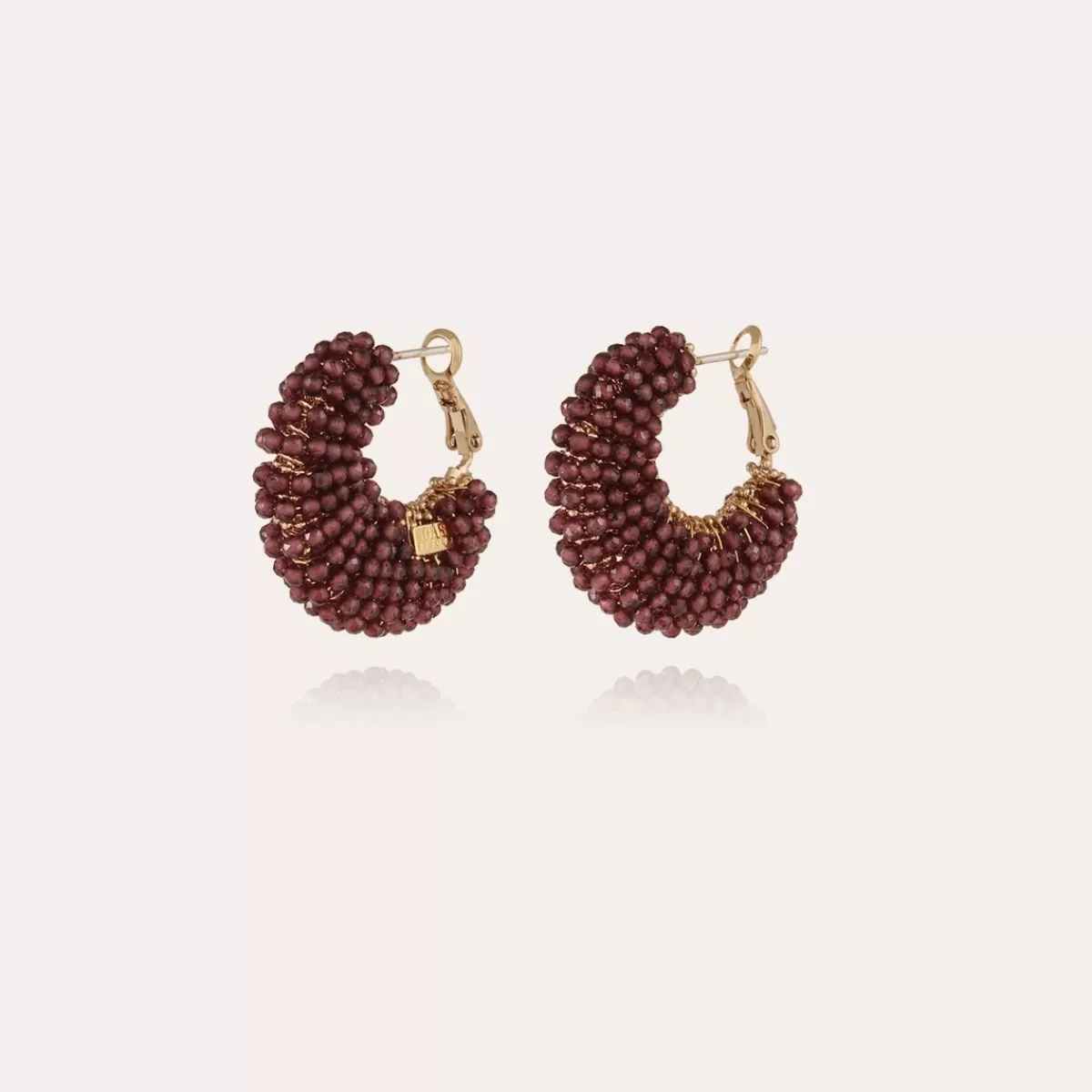 Gas Bijoux Boucles d'oreilles Izzia petit modèle dorées - Améthyste Vert Store