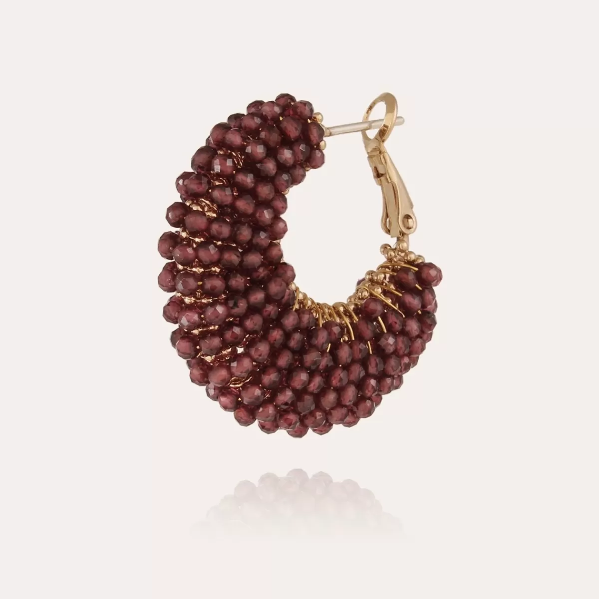 Gas Bijoux Boucles d'oreilles Izzia petit modèle dorées - Améthyste Vert Store