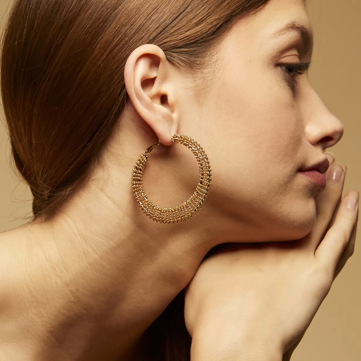 Gas Bijoux Boucles d'oreilles Izzia très grand modèle dorées Discount