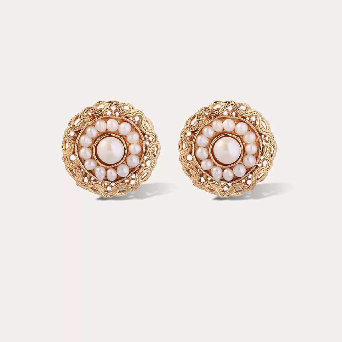 Gas Bijoux Boucles d'oreilles Leonie dorées - Perles de Culture Nacre blanche Flash Sale