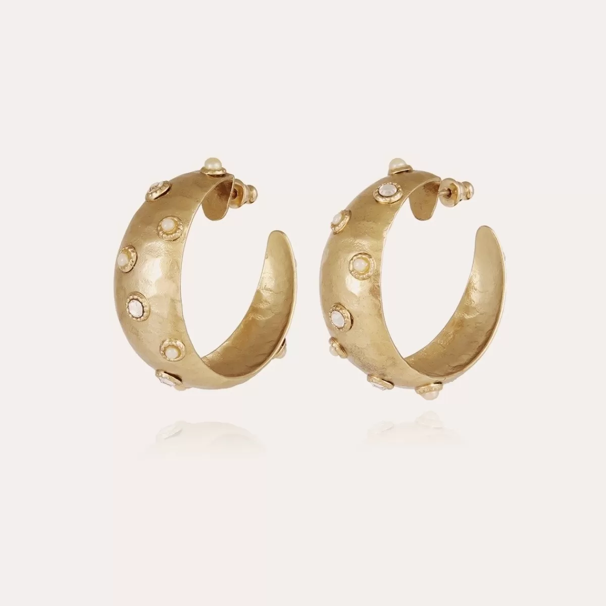 Gas Bijoux Boucles d'oreilles Leontia petit modèle dorées Cristal Sale