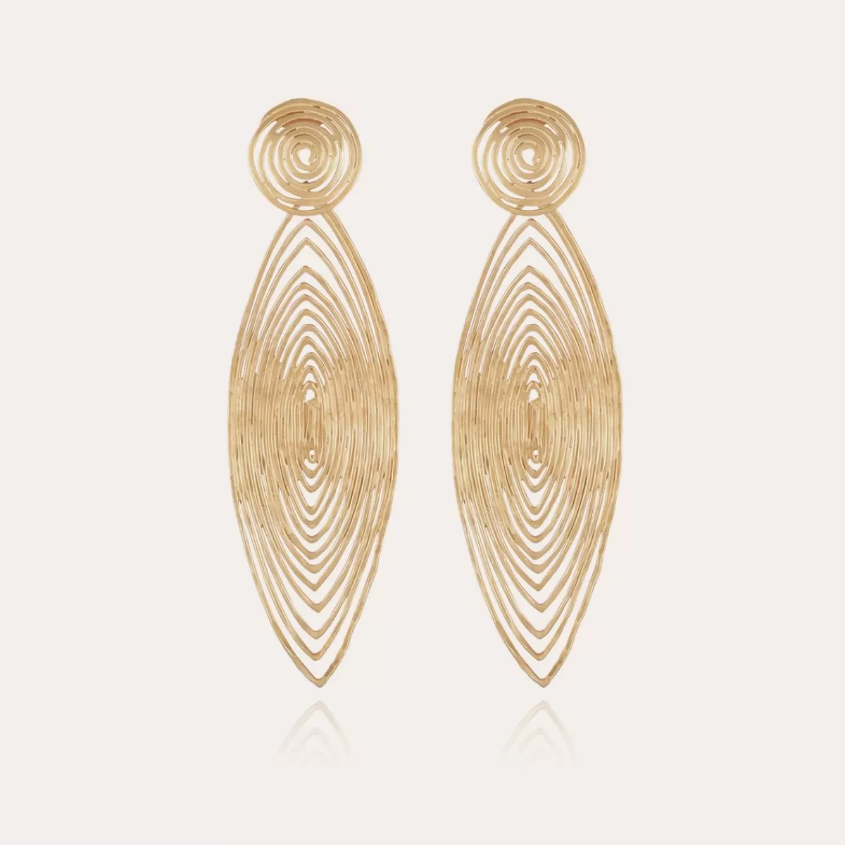 Gas Bijoux Boucles d'oreilles Longwave grand modèle dorées Best Sale