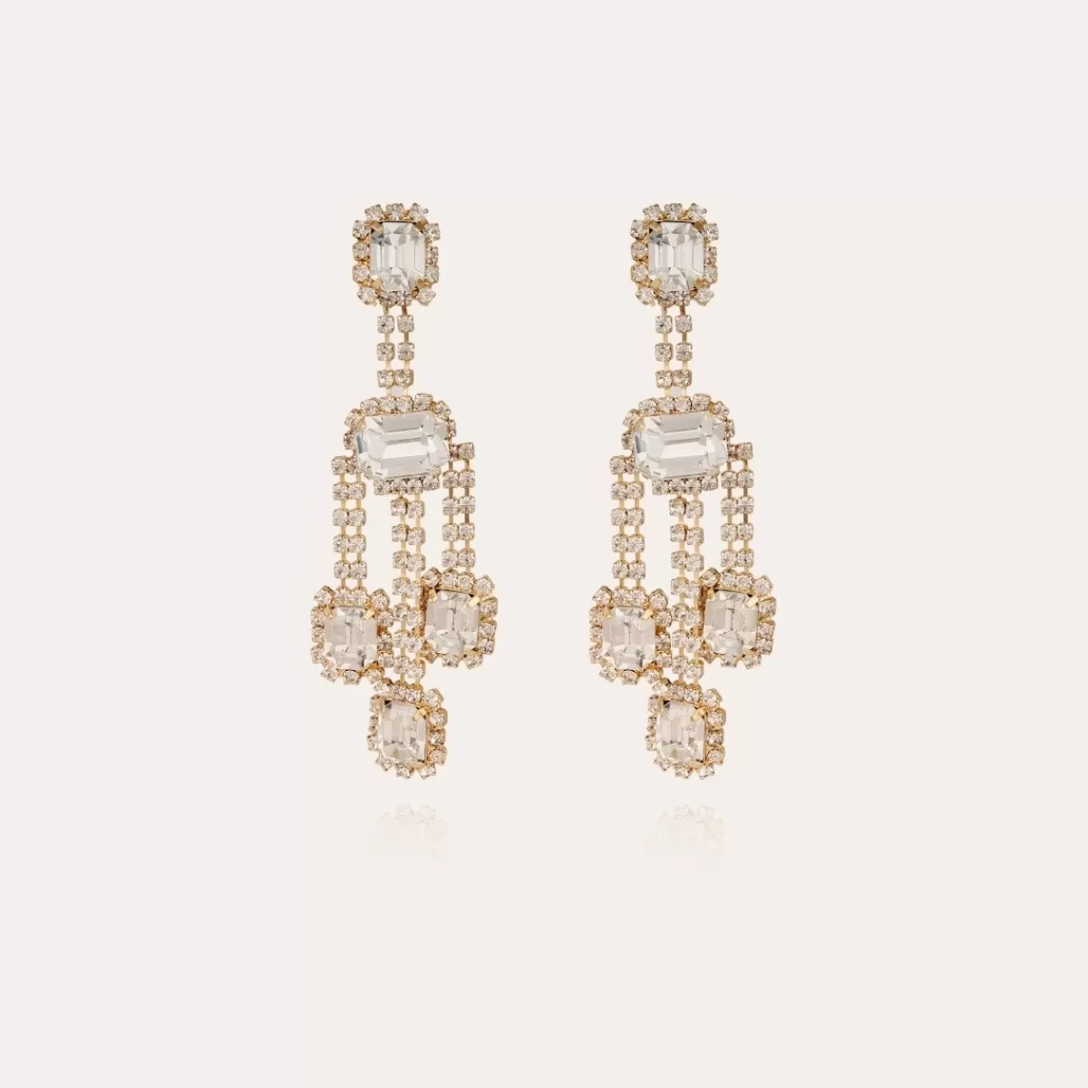 Gas Bijoux Boucles d'oreilles Léonor dorées Cristal Hot