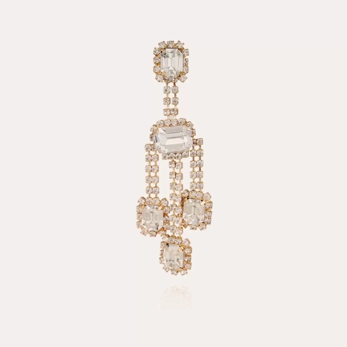 Gas Bijoux Boucles d'oreilles Léonor dorées Cristal Hot
