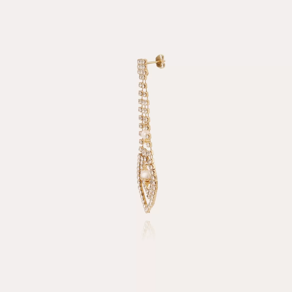 Gas Bijoux Boucles d'oreilles Lucia strass dorées Nacre blanche Online