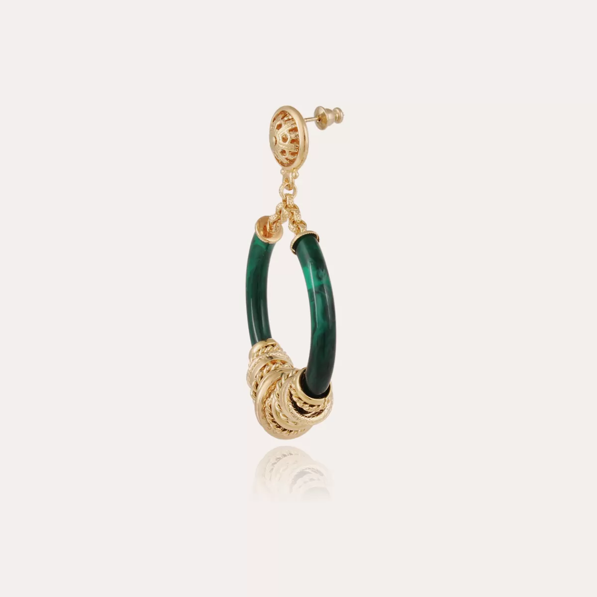 Gas Bijoux Boucles d'oreilles Mariza petit modèle dorées - Émeraude Flash Sale