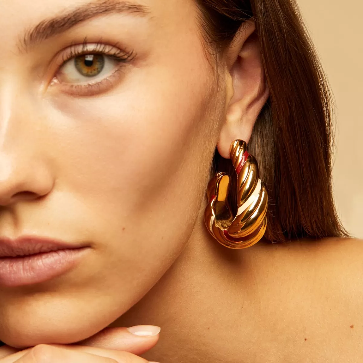 Gas Bijoux Boucles d'oreilles Meltem émail dorées Best
