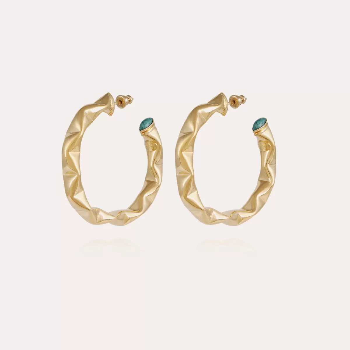 Gas Bijoux Boucles d'oreilles Moki cobochons dorées Shop