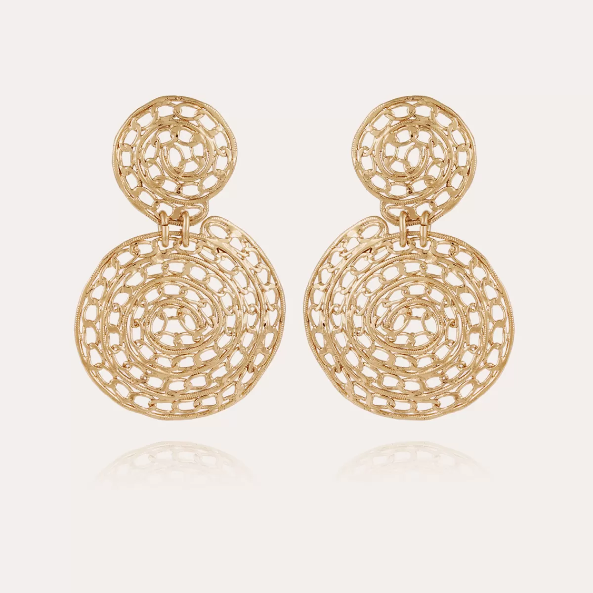 Gas Bijoux Boucles d'oreilles Onde Chaine grand modèle dorées Outlet