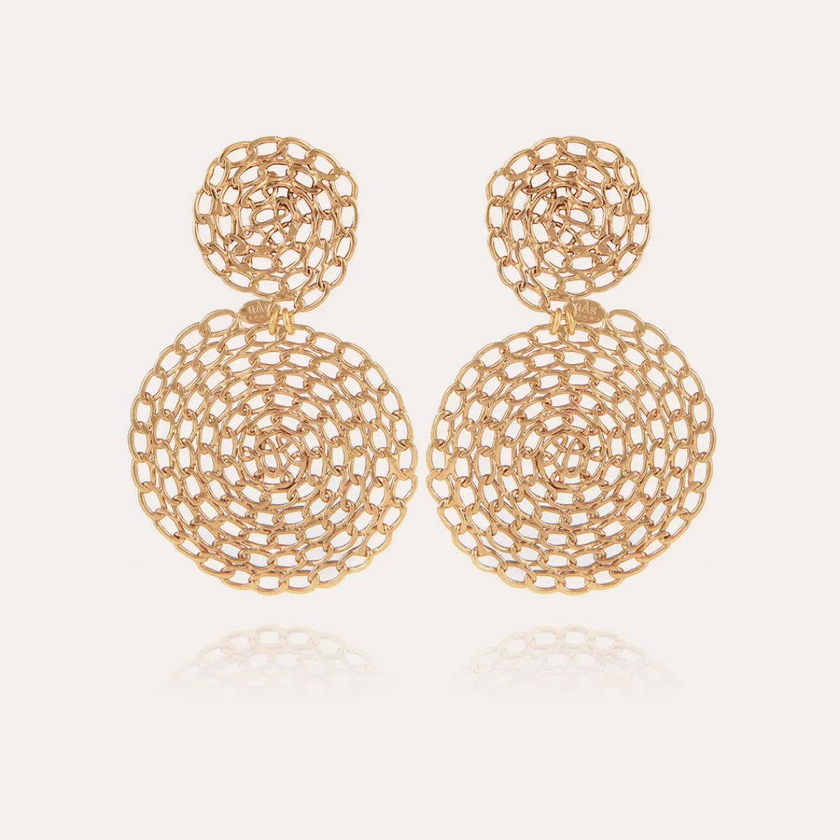 Gas Bijoux Boucles d'oreilles Onde Gourmette dorées Discount