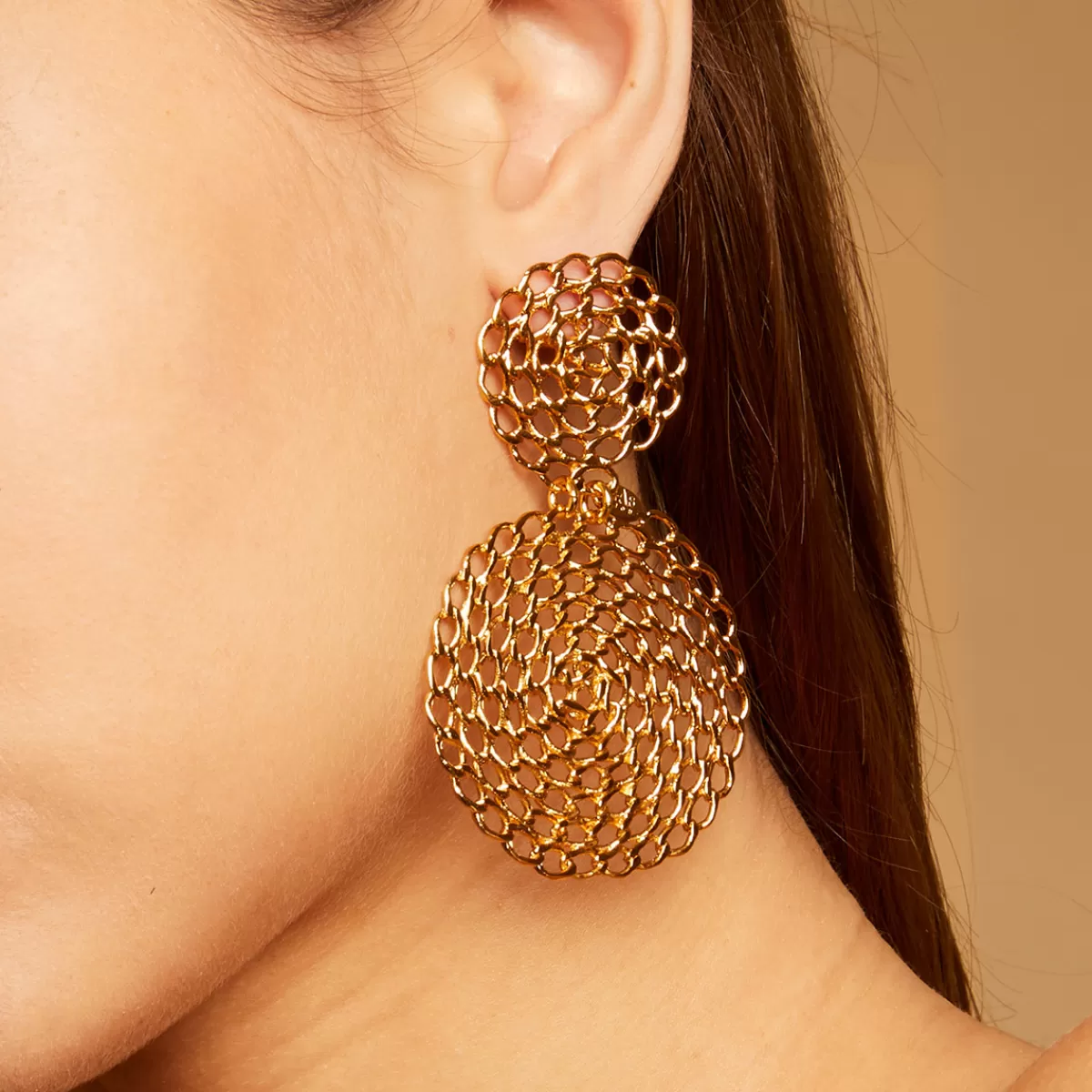 Gas Bijoux Boucles d'oreilles Onde Gourmette dorées Discount