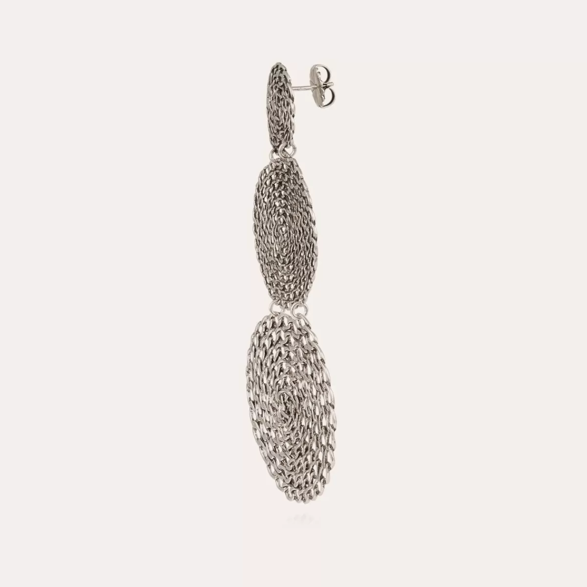 Gas Bijoux Boucles d'oreilles Onde Gourmette double argentées Cheap
