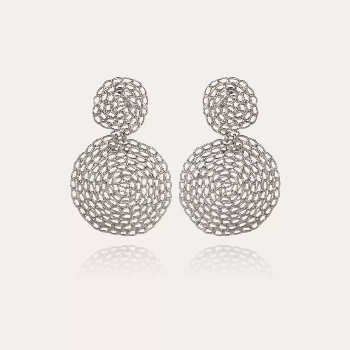 Gas Bijoux Boucles d'oreilles Onde Gourmette petit modèle argentées Store
