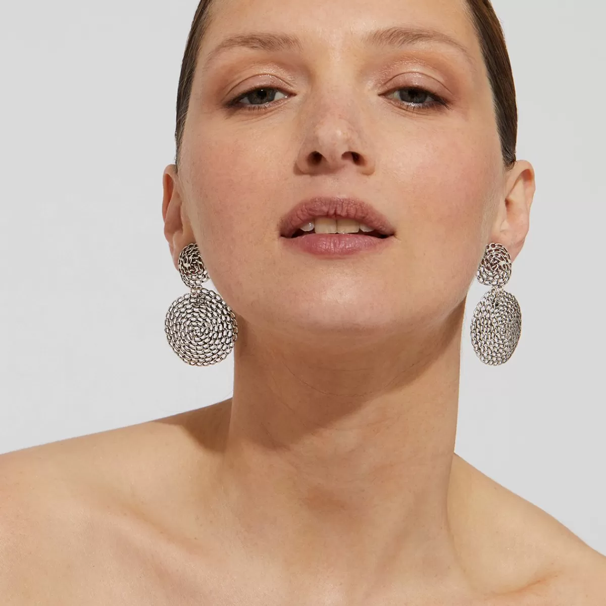 Gas Bijoux Boucles d'oreilles Onde Gourmette petit modèle argentées Store