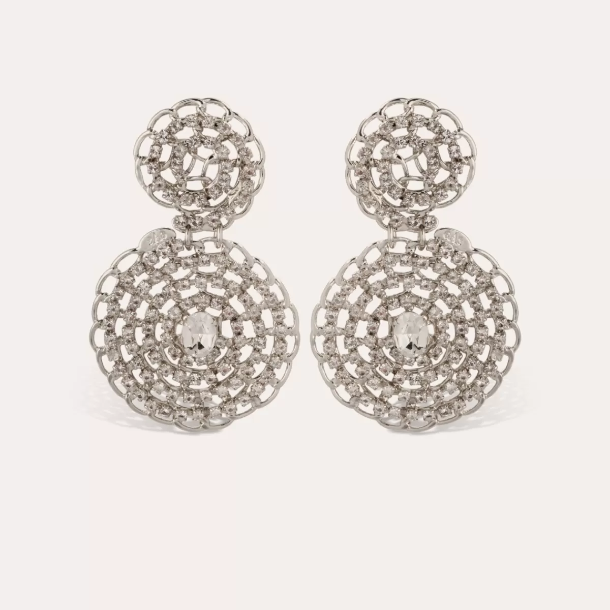Gas Bijoux Boucles d'oreilles Onde gourmette strass argentées Cristal Best Sale