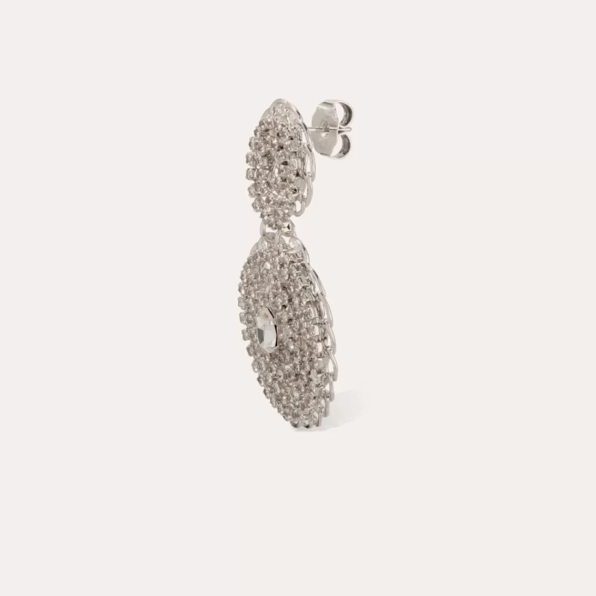 Gas Bijoux Boucles d'oreilles Onde gourmette strass argentées Cristal Best Sale