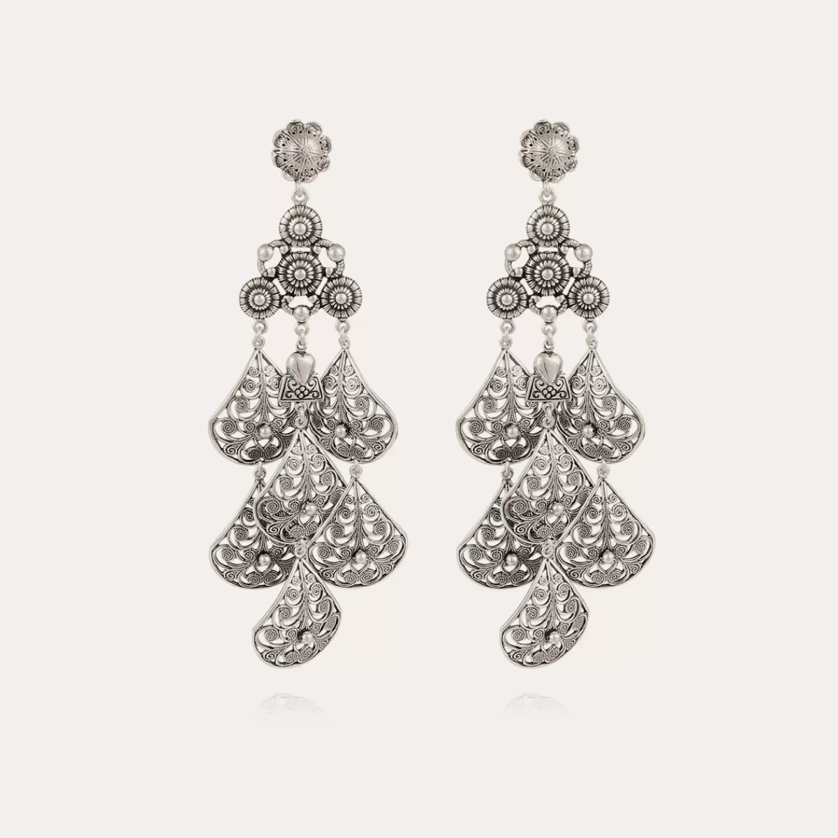Gas Bijoux Boucles d'oreilles Orferia grand modèle argentées New