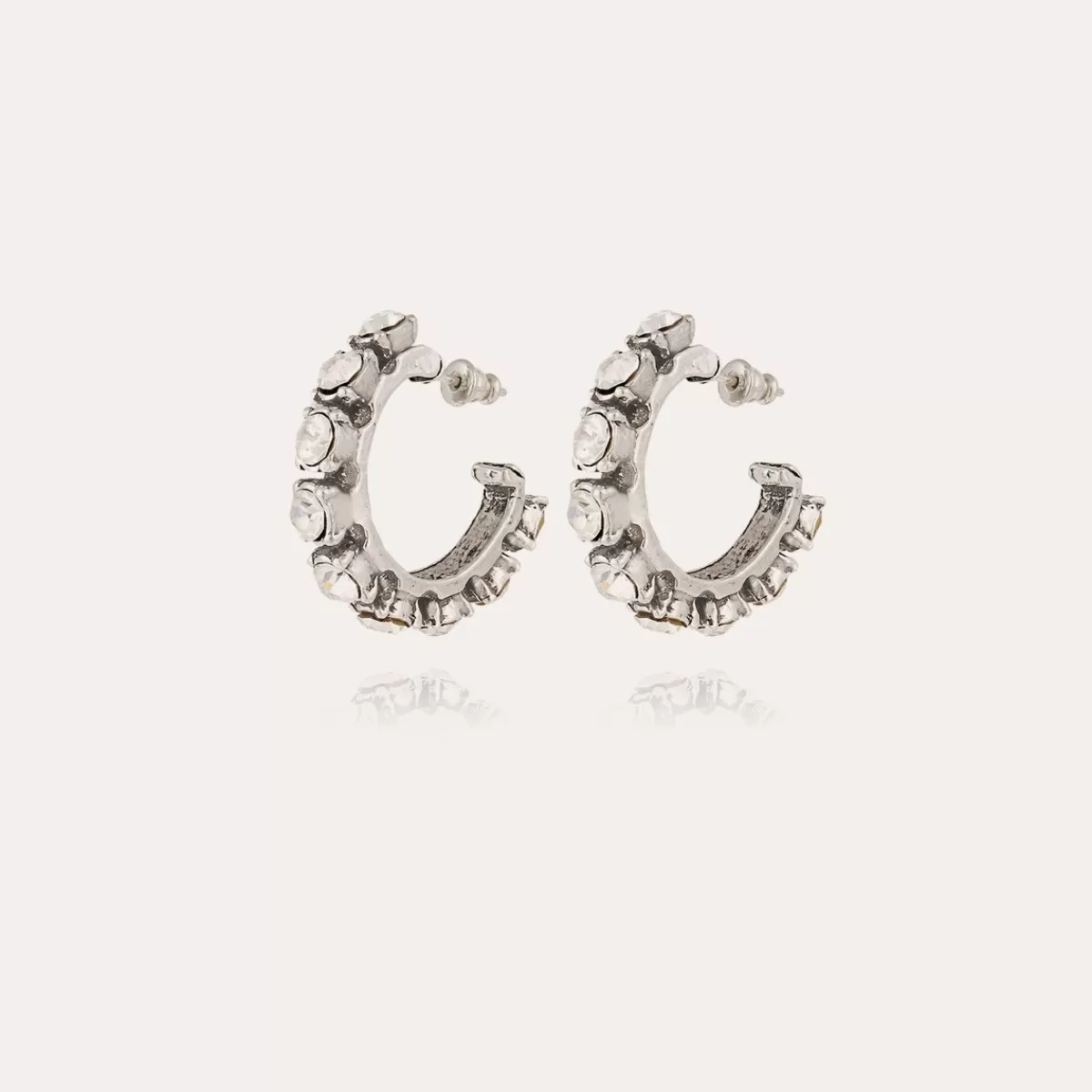 Gas Bijoux Boucles d'oreilles Parélie argentées - Strass New