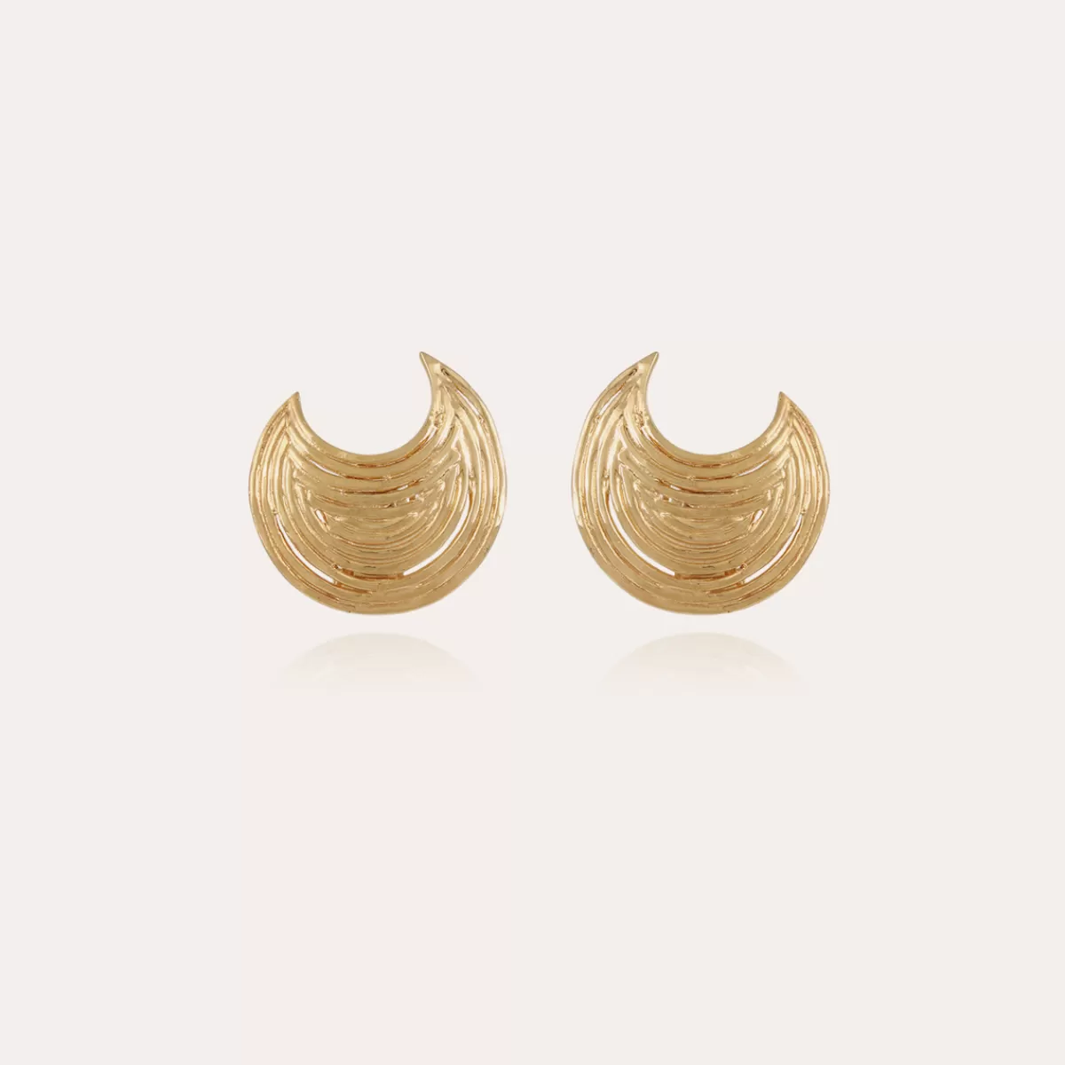 Gas Bijoux Boucles d'oreilles puces Luna Wave dorées New