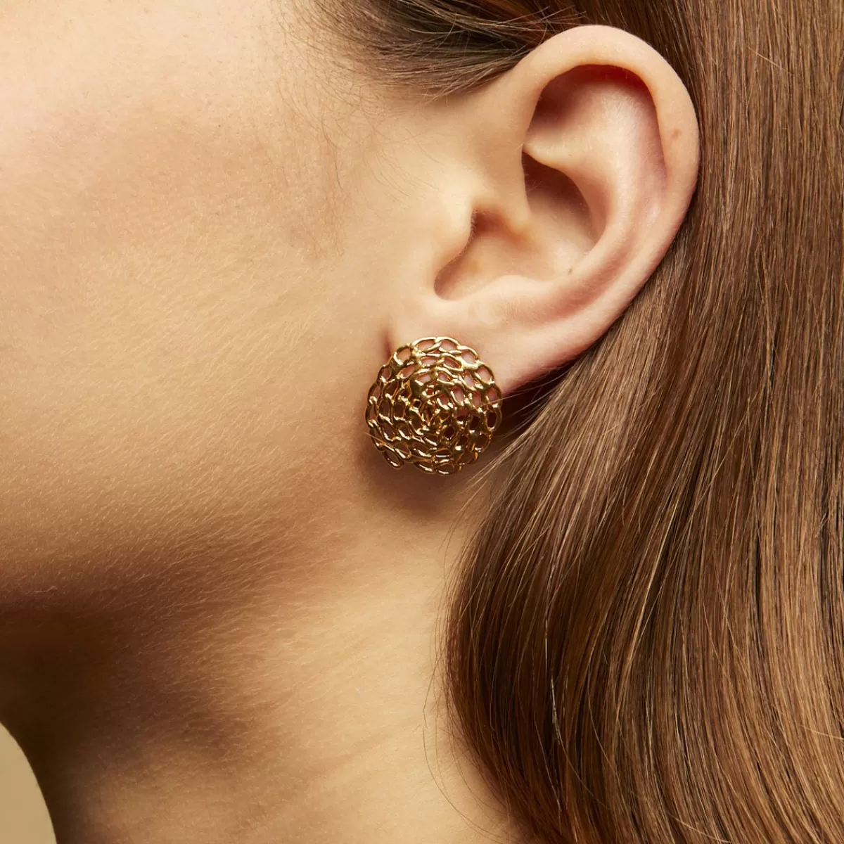 Gas Bijoux Boucles d'oreilles puces Onde Gourmette dorées Cheap