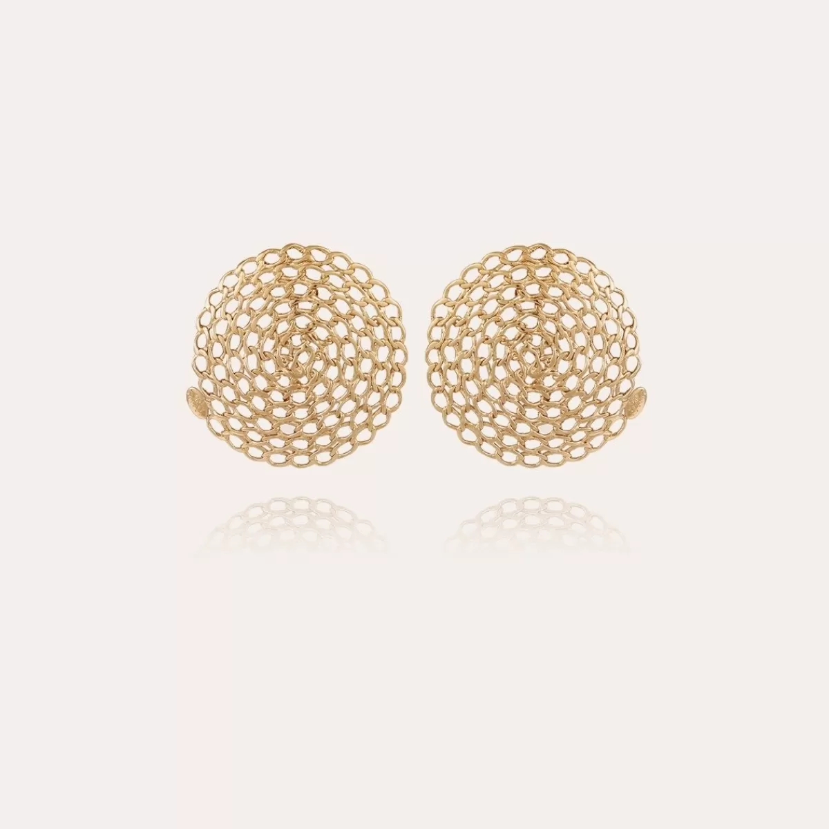 Gas Bijoux Boucles d'oreilles puces Onde Gourmette grand modèle dorées Sale