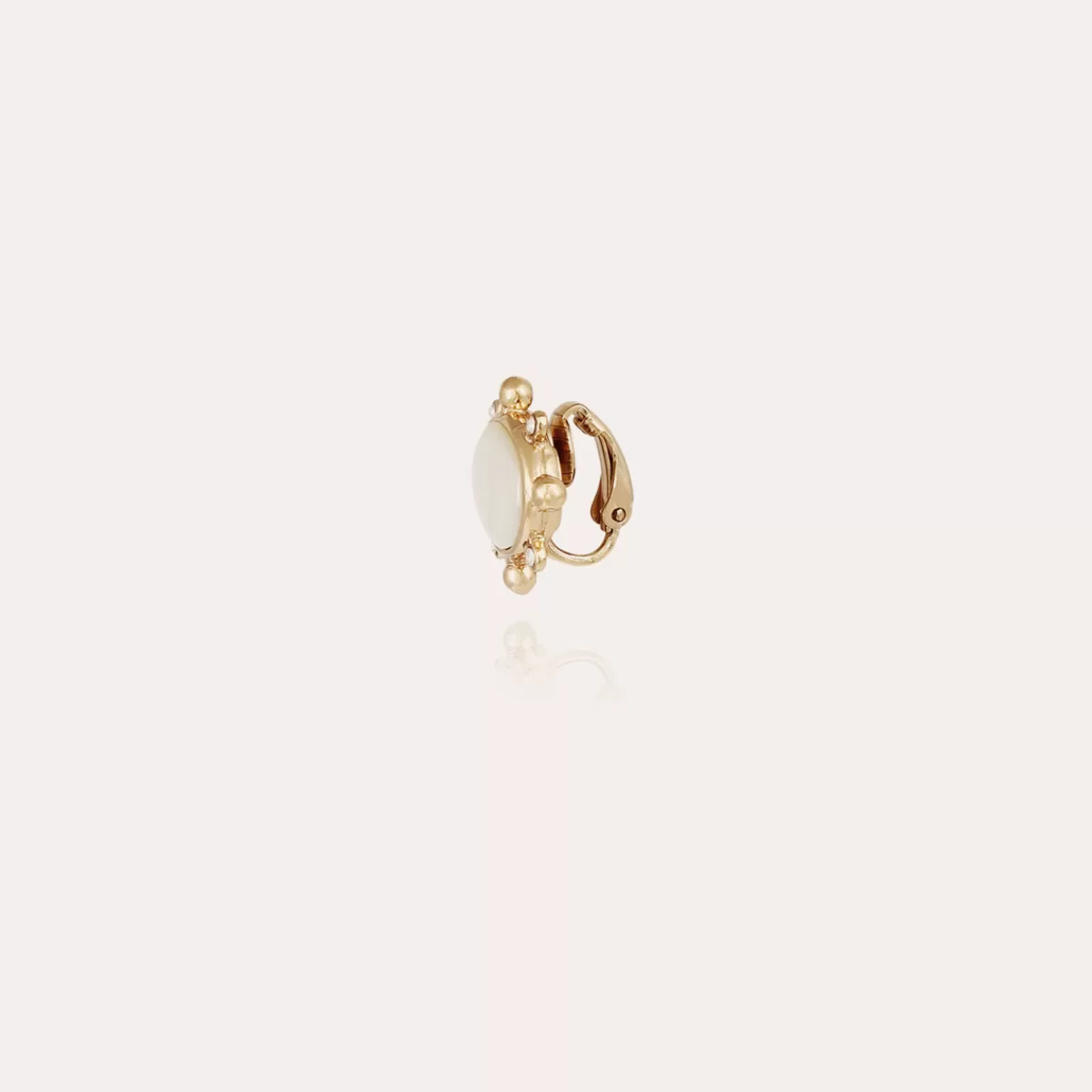 Gas Bijoux Boucles d'oreilles puces Tiki petit modèles dorées - Nacre blanche Outlet