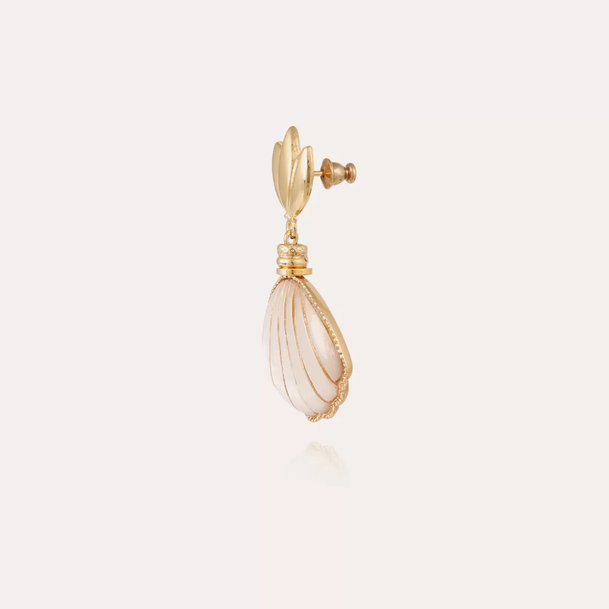 Gas Bijoux Boucles d'oreilles Sanibel dorées - Nacre blanche Store