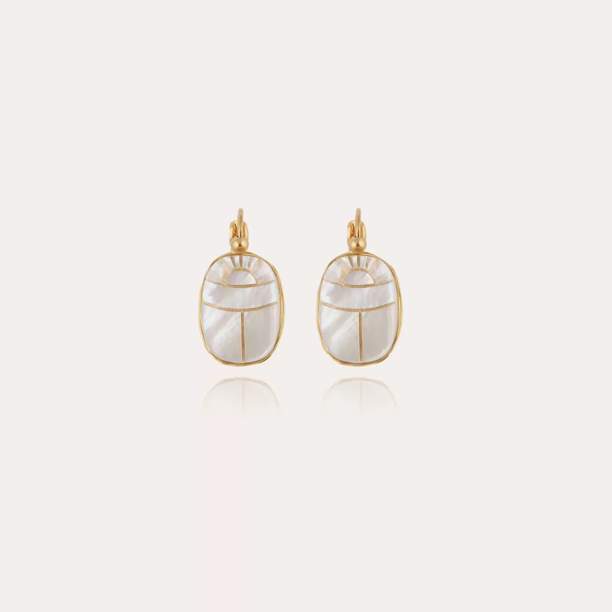 Gas Bijoux Boucles d'oreilles Scaramouche dorées - Nacre blanche Outlet