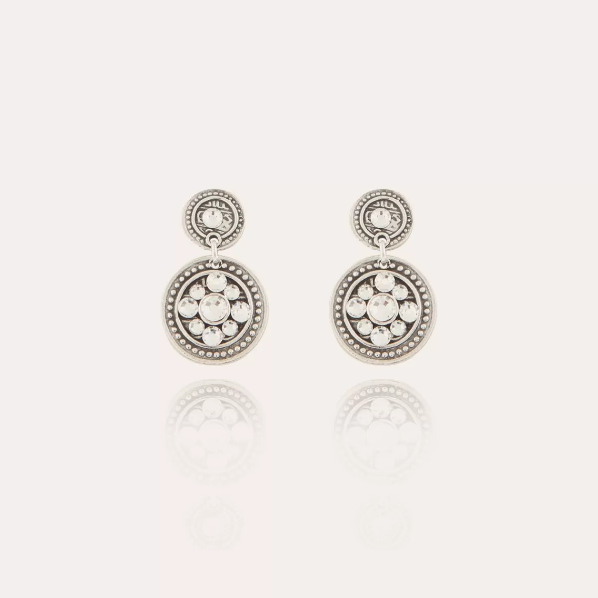 Gas Bijoux Boucles d'oreilles Sequin argentées Noir Discount