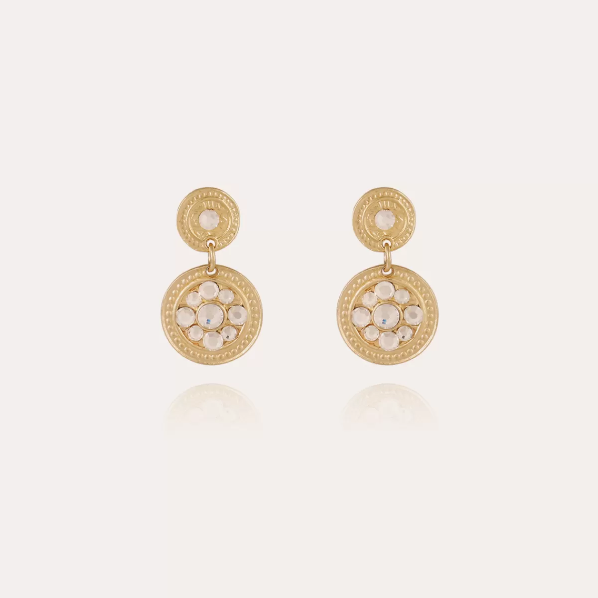 Gas Bijoux Boucles d'oreilles Sequin dorées Cristal Hot