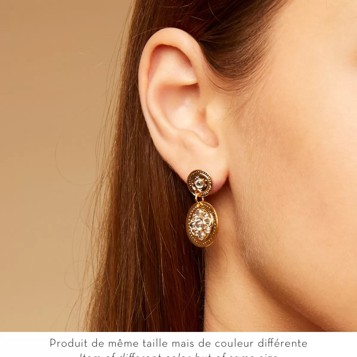 Gas Bijoux Boucles d'oreilles Sequin dorées Cristal Hot