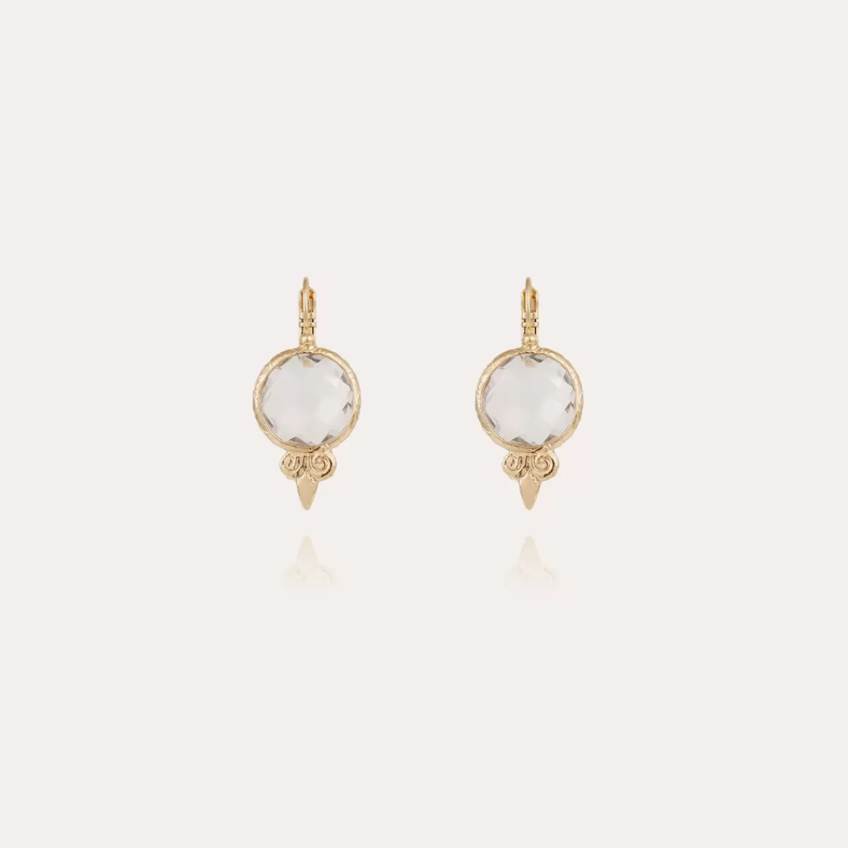 Gas Bijoux Boucles d'oreilles Serti dorées - Cristal Vert Fashion