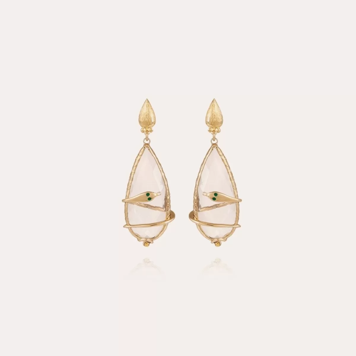 Gas Bijoux Boucles d'oreilles Serti Goutte Bis doré - Cristal Shop