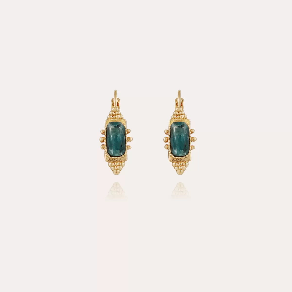 Gas Bijoux Boucles d'oreilles Serti Talisman petit modèle dorées - Apatite bleue Améthyste Online