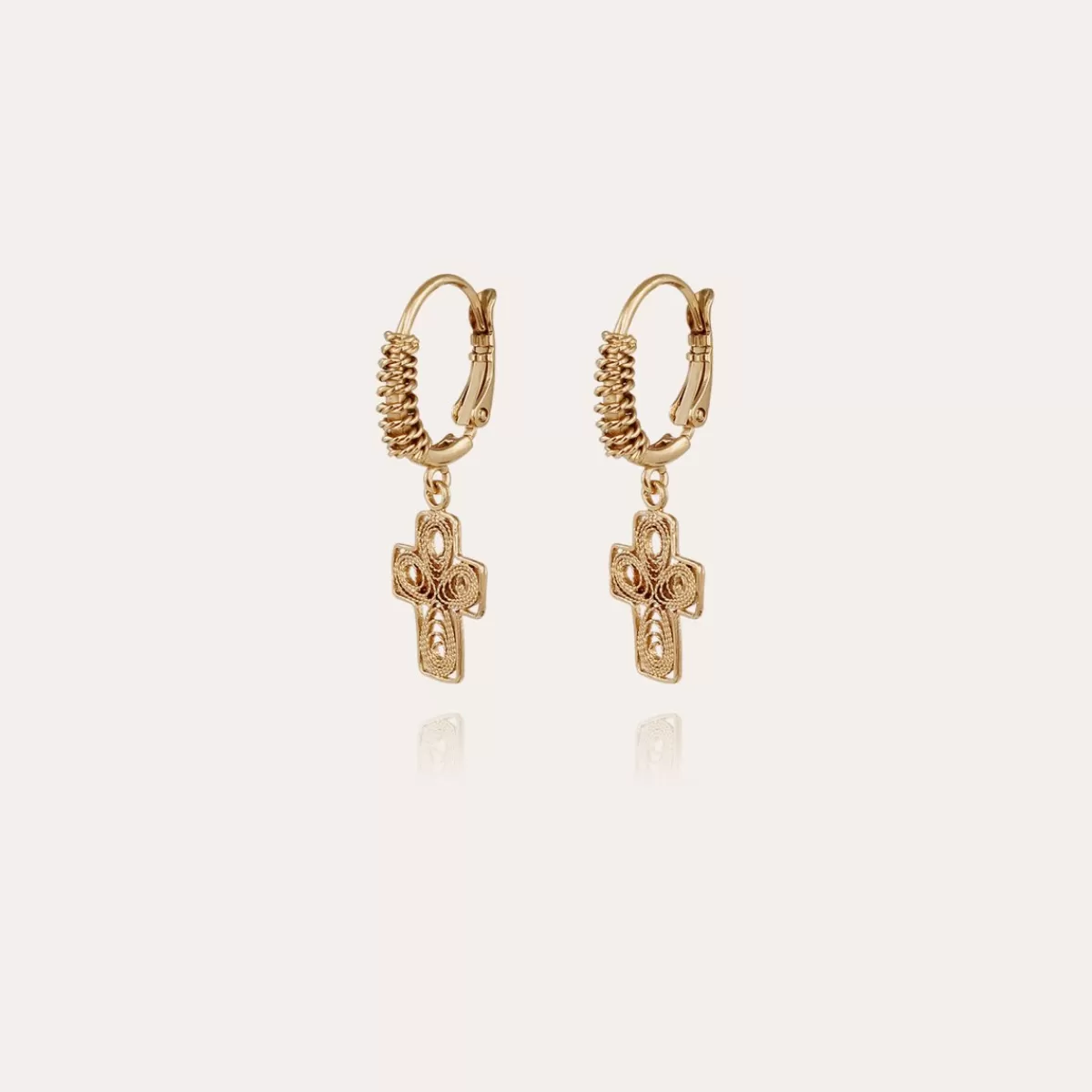Gas Bijoux Boucles d'oreilles Tao Croix Yuca dorées Cheap