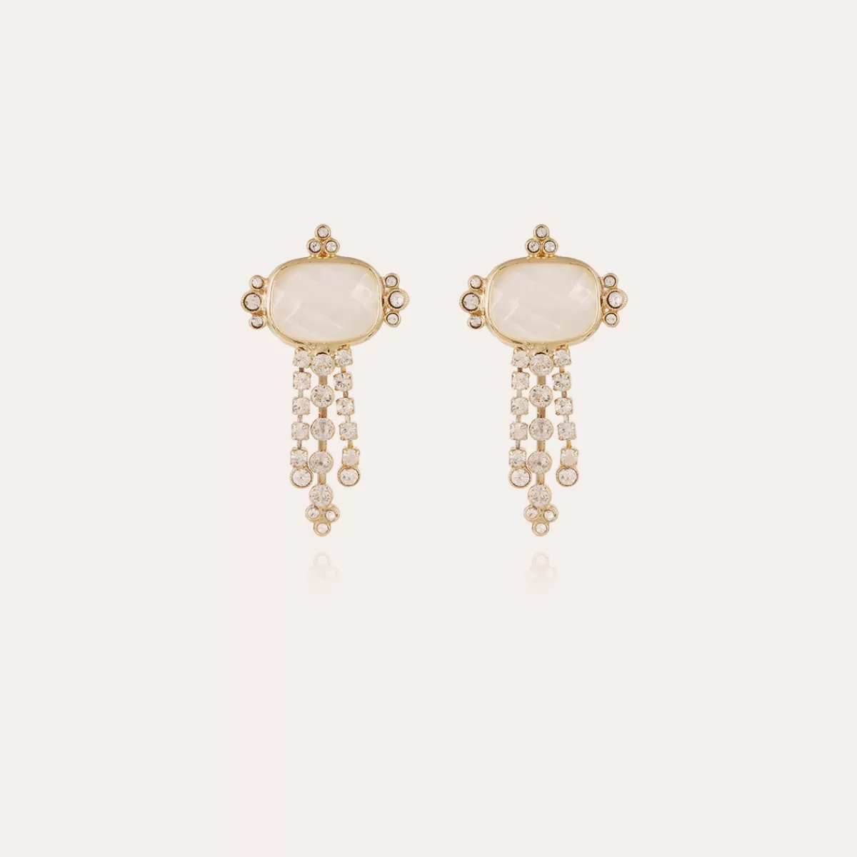 Gas Bijoux Boucles d'oreilles Tiki dorées - Nacre blanche Fashion
