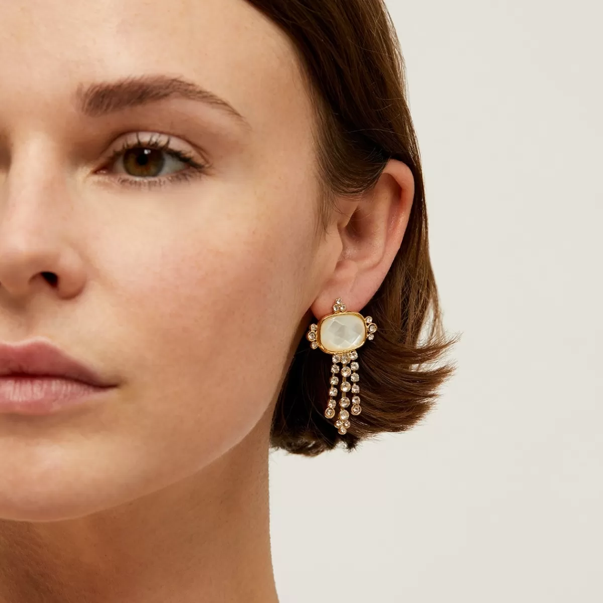 Gas Bijoux Boucles d'oreilles Tiki dorées - Nacre blanche Fashion