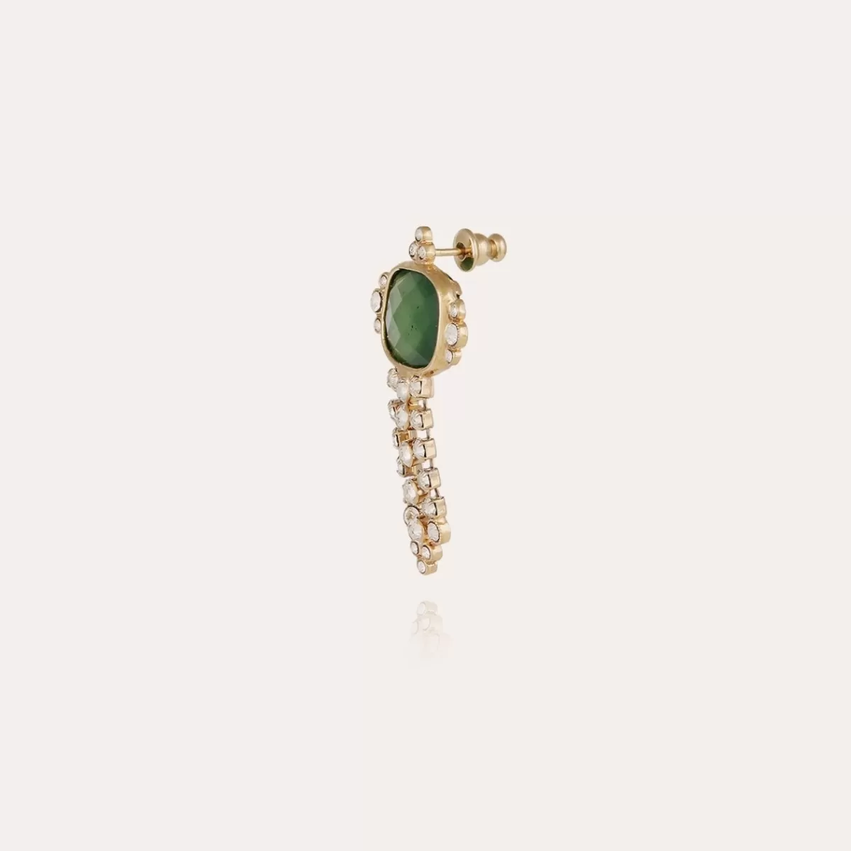 Gas Bijoux Boucles d'oreilles Tiki dorées - Serpentine Nacre blanche Clearance