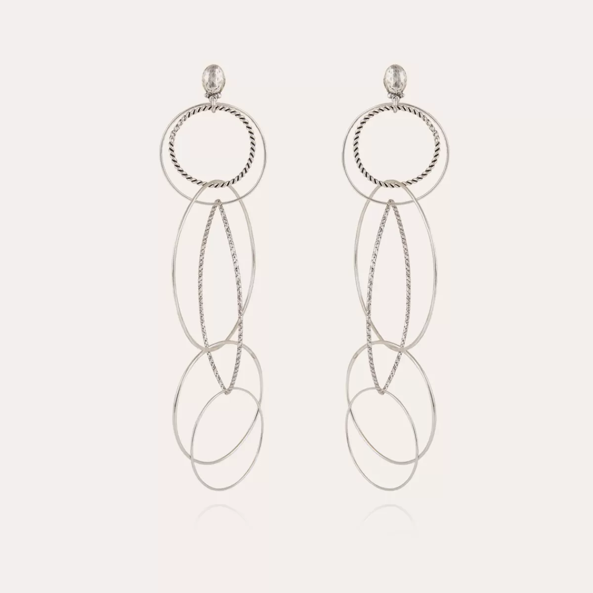Gas Bijoux Boucles d'oreilles Torsade Multi argentées New