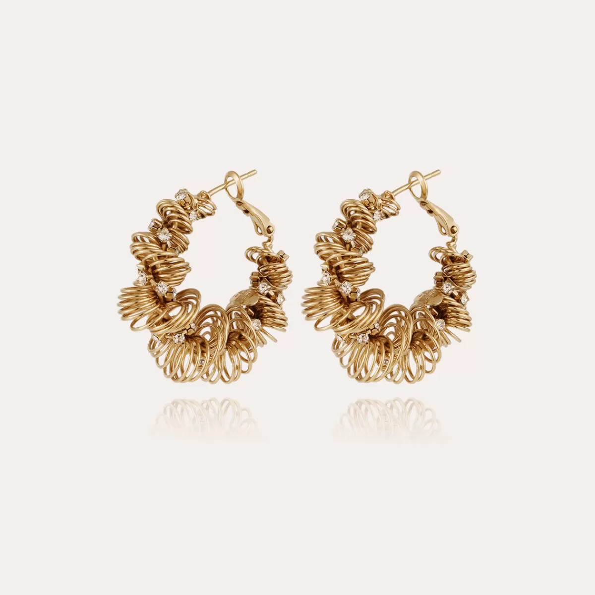 Gas Bijoux Boucles d'oreilles Tourbillon strass petit modèle dorées Shop