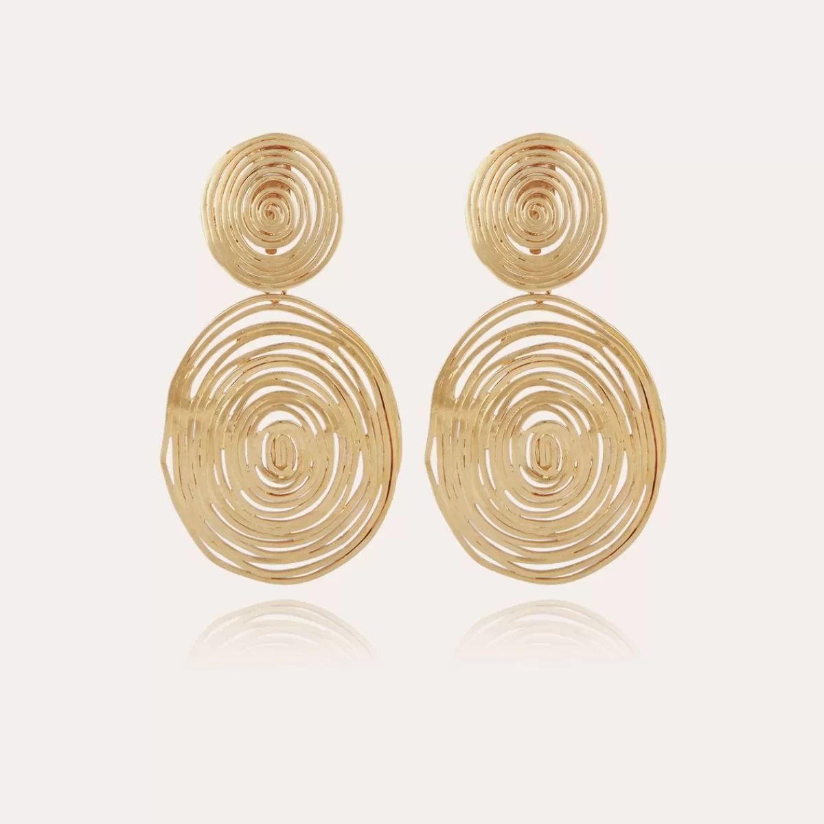 Gas Bijoux Boucles d'oreilles Wave grand modèle dorées Store