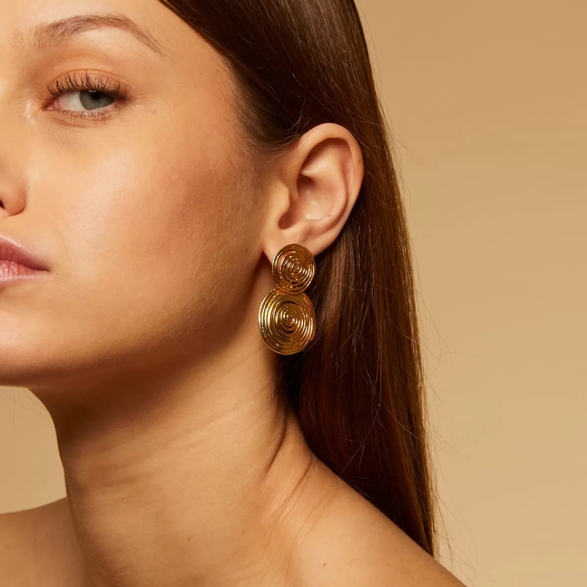 Gas Bijoux Boucles d'oreilles Wave petit modèle dorées Fashion