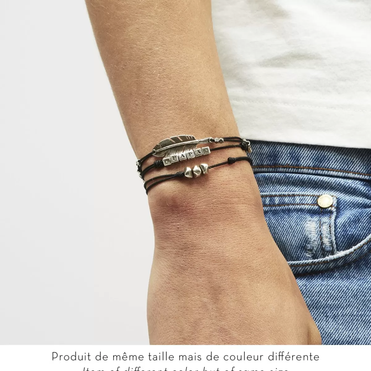 Gas Bijoux Bracelet Cailloux grand modèle argenté Clearance